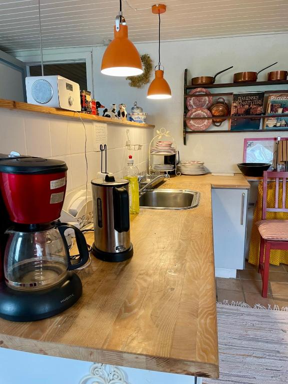Kuchyň nebo kuchyňský kout v ubytování pallisgaard B&B