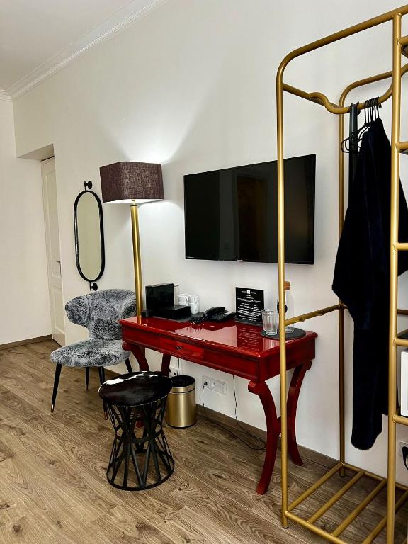 TV a/nebo společenská místnost v ubytování Antik Hotel Prague