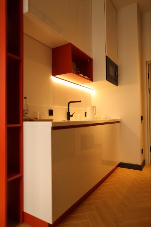Kuchyň nebo kuchyňský kout v ubytování BARBAR APART HOTEL