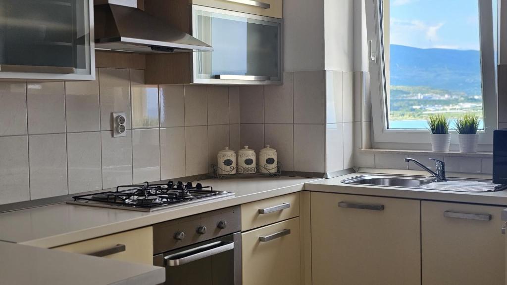 Kuchyň nebo kuchyňský kout v ubytování Apartment Antonia