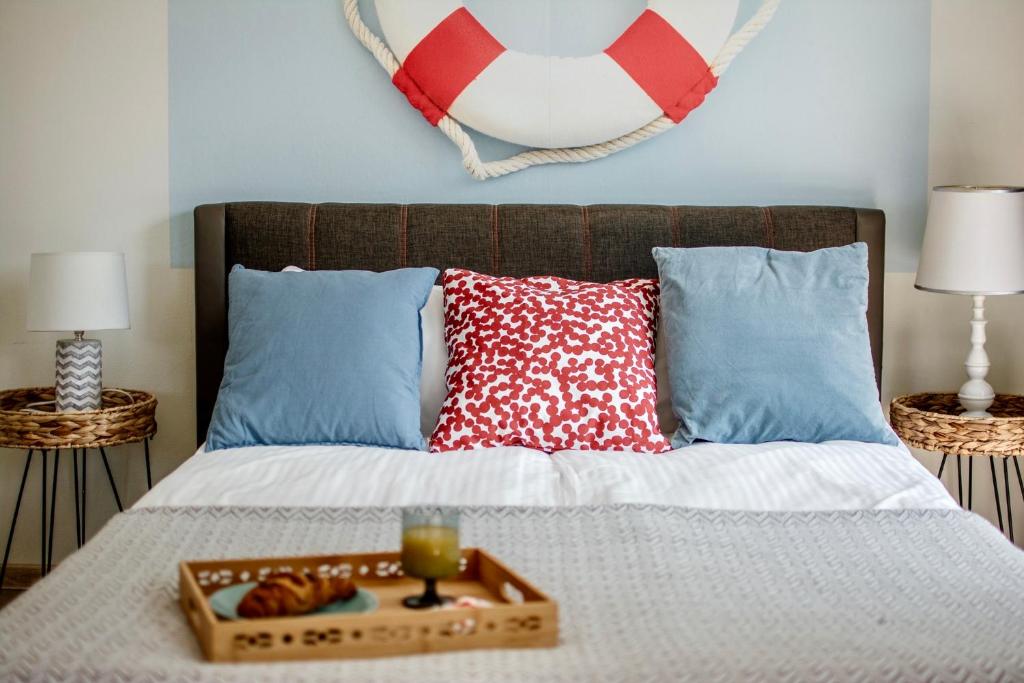 Ένα ή περισσότερα κρεβάτια σε δωμάτιο στο Stylowe apartamenty