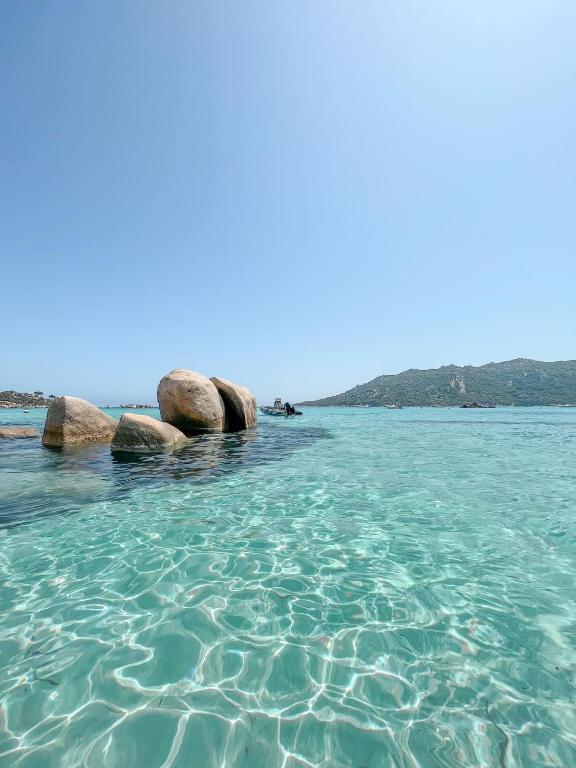 - une vue sur l'océan avec des rochers dans l'eau dans l'établissement Duplex vue mer EXCEPTIONNELLE en Corse du sud proche plage - le 180Corse, à Conca