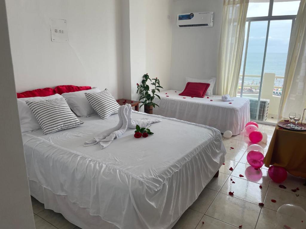 Postel nebo postele na pokoji v ubytování HOTEL PAL-MAR