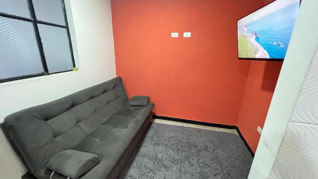 Líbano的住宿－Acogedor apartamento con Balcón 206，带沙发和平面电视的客厅
