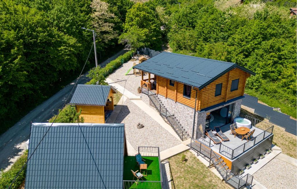 an overhead view of a house with a roof at Pet Friendly Home In Petrinja With Wi-fi in Petrinja