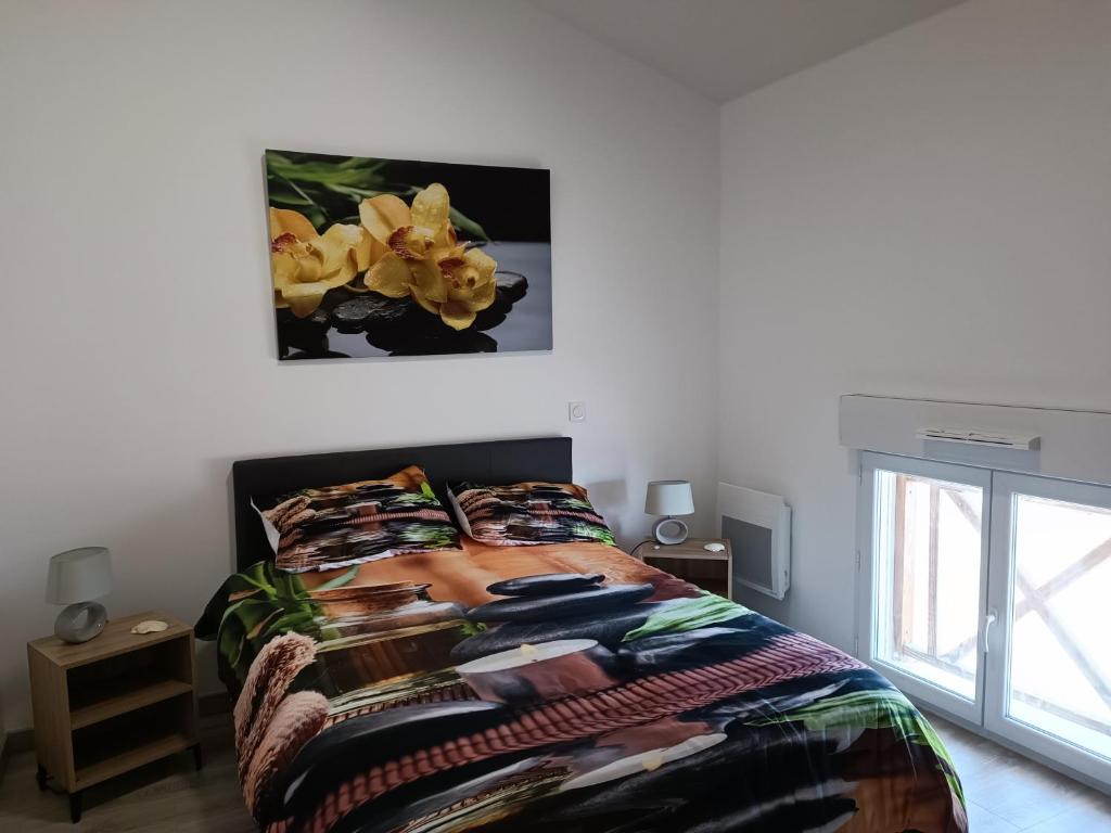 Postel nebo postele na pokoji v ubytování Mimizan Apt neuf 80m2 +terrasse 100m plage