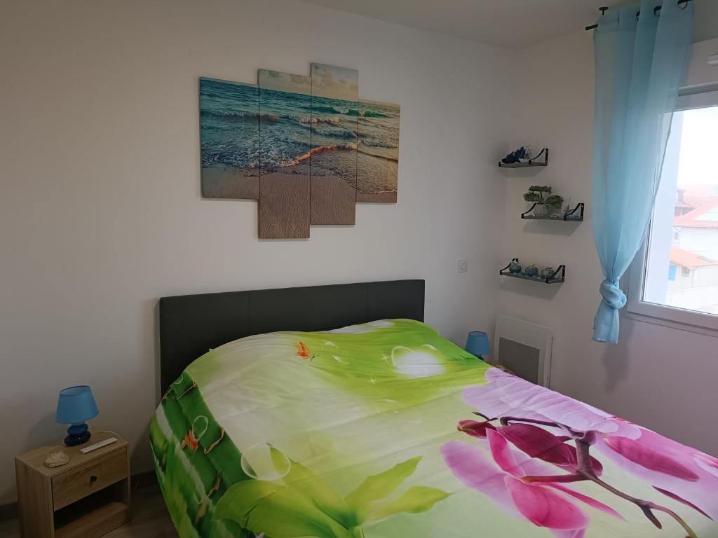 Postel nebo postele na pokoji v ubytování Mimizan Apt neuf 80m2 +terrasse 100m plage