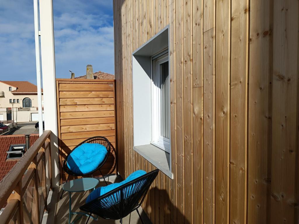 Balkón nebo terasa v ubytování Mimizan Apt neuf 80m2 +terrasse 100m plage
