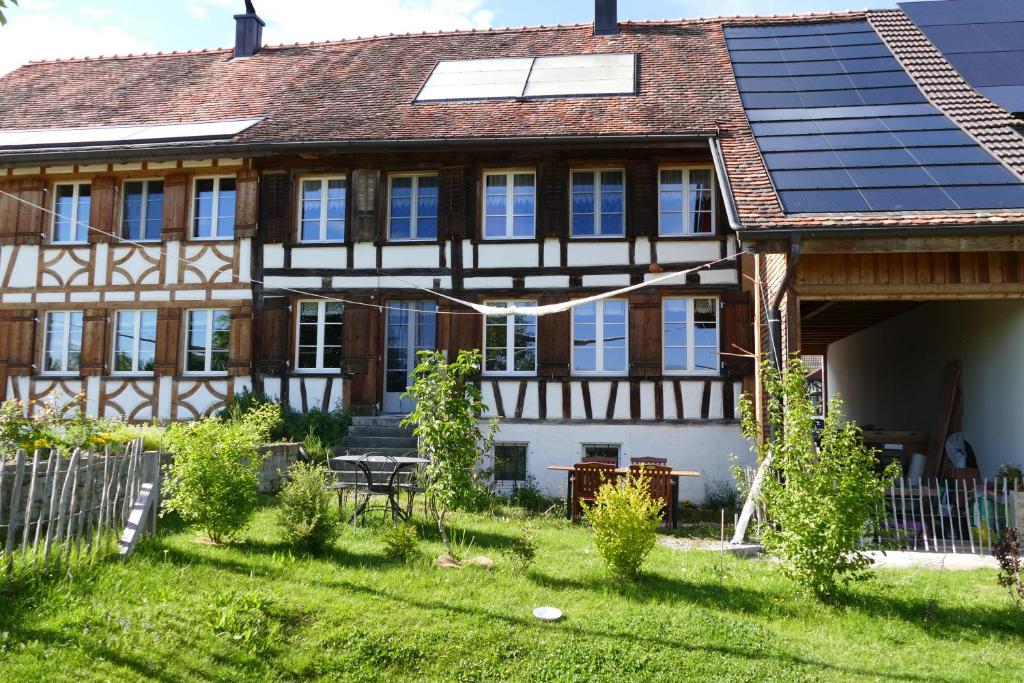 a house with solar panels on the roof at Family Landhaus Birwinken in Berg
