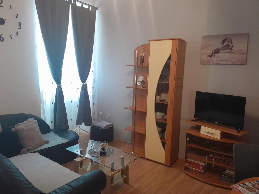 a living room with a couch and a television at Apartment K&M in Senj