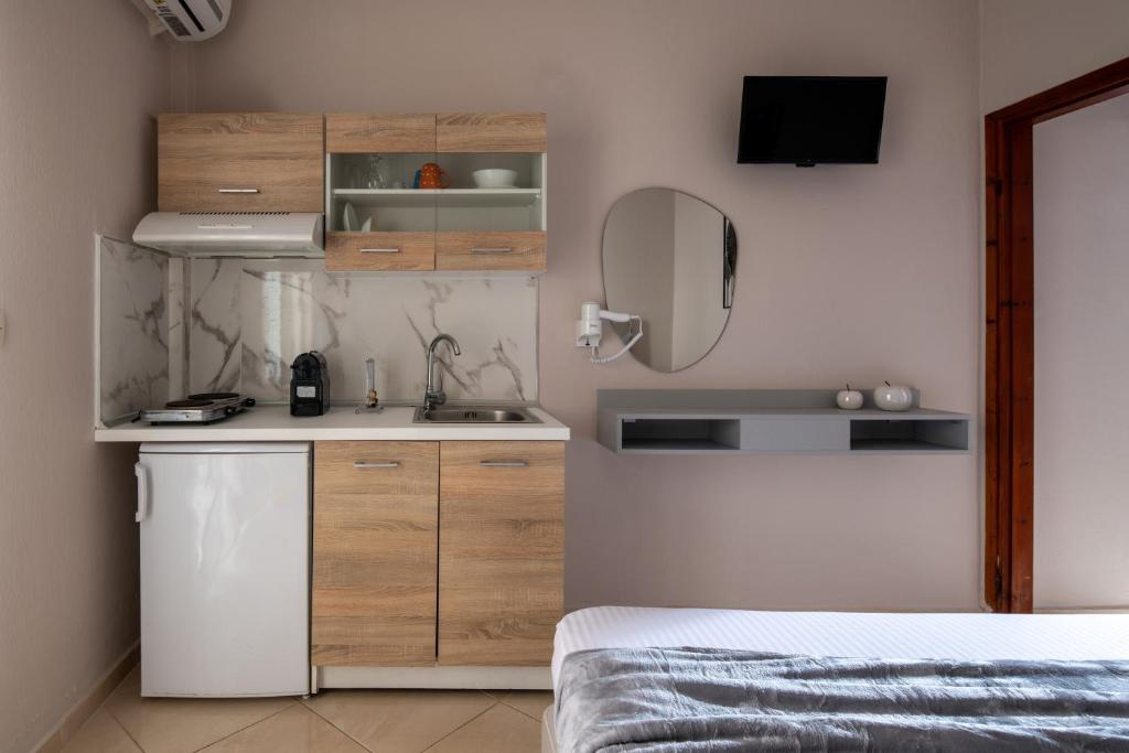 Kuchyňa alebo kuchynka v ubytovaní house giota