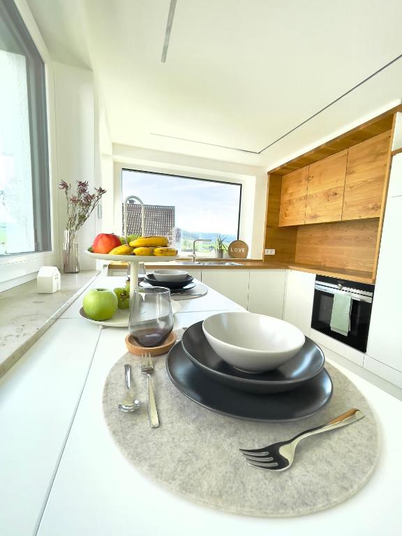 Kuchyň nebo kuchyňský kout v ubytování Tiny House Wettelsheim