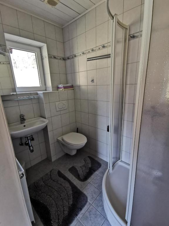 Koupelna v ubytování Haus Schrei