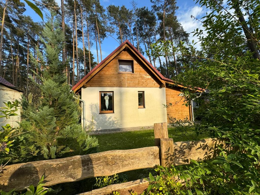 une petite maison au milieu d'une forêt dans l'établissement Sunny Home Turawa, à Turawa