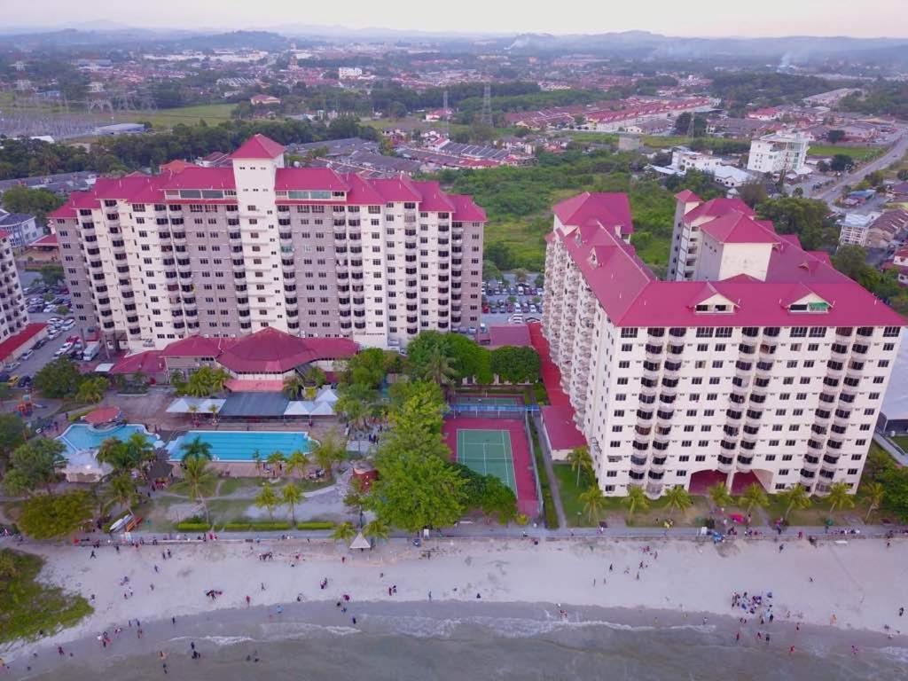 an aerial view of a resort and the beach at Glory 3 Room Seaview Getaway in Port Dickson