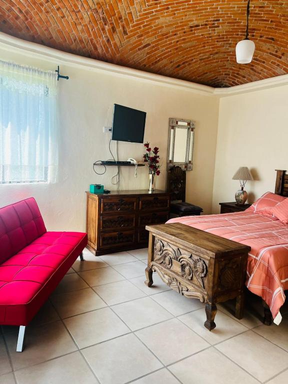 TV a/nebo společenská místnost v ubytování Rancho Labradores