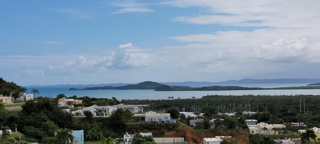 ファハルドにあるGreat Caribbean views penthouse for SIX!の大水の家並み