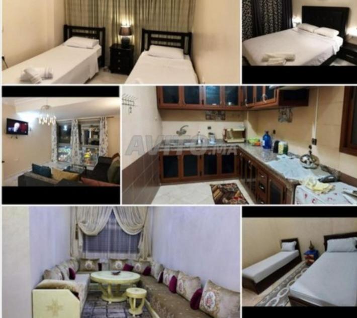 un collage de photos d'une chambre d'hôtel dans l'établissement إخامن, à Khénifra