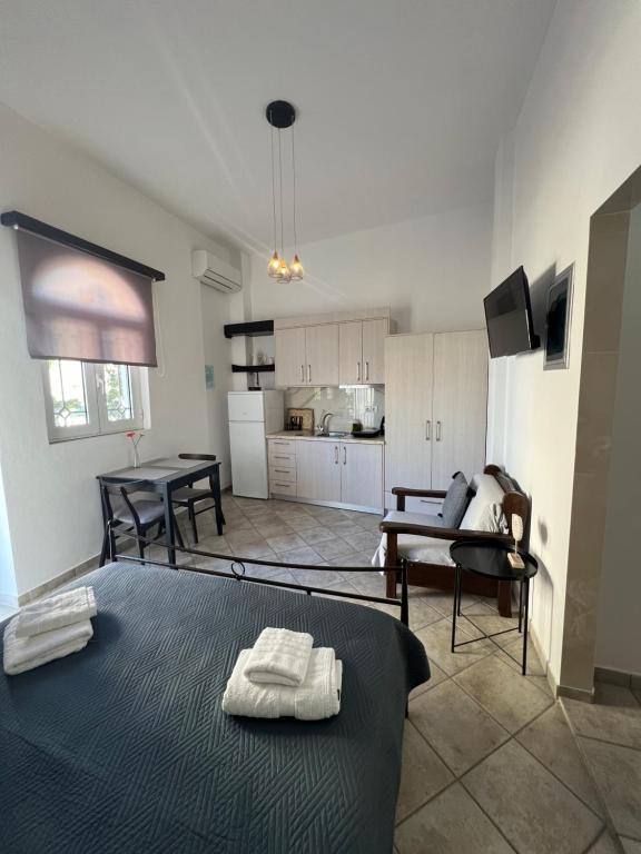Kuchyň nebo kuchyňský kout v ubytování Xanthi Apartments