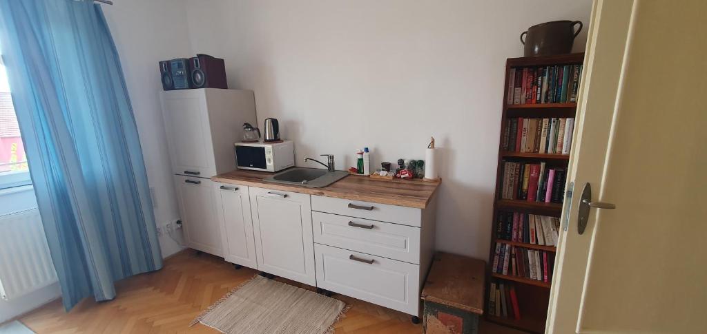 Kuchyň nebo kuchyňský kout v ubytování Nejklidnější spánek s vyhlídkou výhradně pro nekuřáky - VISTARIA - Na Hradbách 5