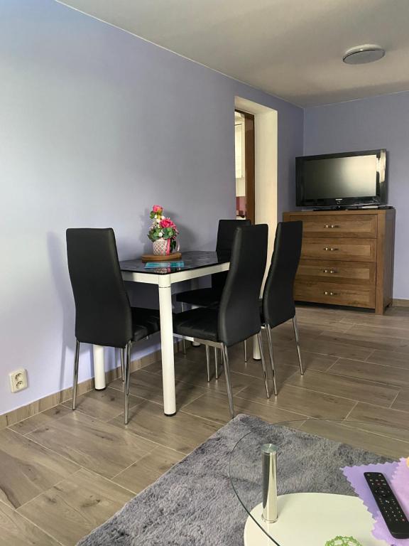 Telewizja i/lub zestaw kina domowego w obiekcie Apartmány U Jeřábků