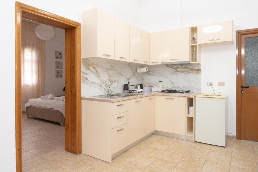 Kuchyň nebo kuchyňský kout v ubytování Pranvera's Apartments