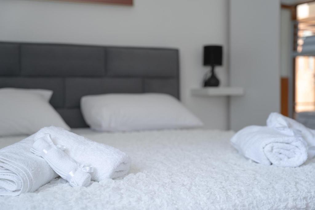 Postel nebo postele na pokoji v ubytování Pranvera's Apartments