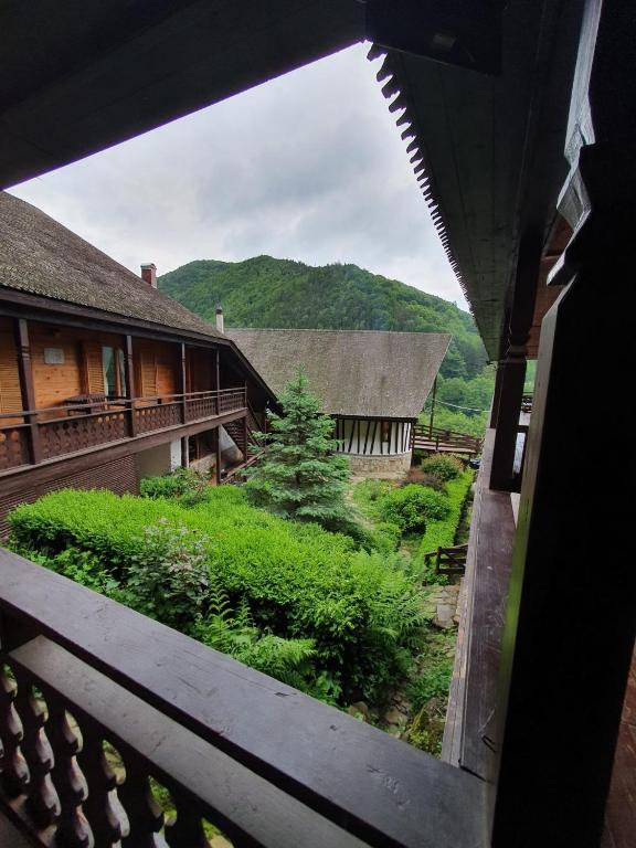 a view from a window of a building at Casa Tisaru in Lepşa