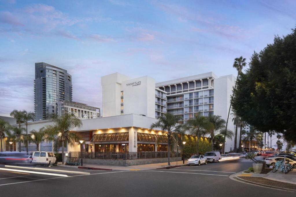 a rendering of a hotel on a city street at Courtyard by Marriott Long Beach Downtown in Long Beach