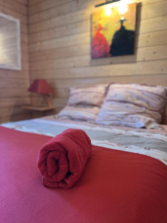 Postel nebo postele na pokoji v ubytování Chalet des Myrtilles - chalet cosy avec vue