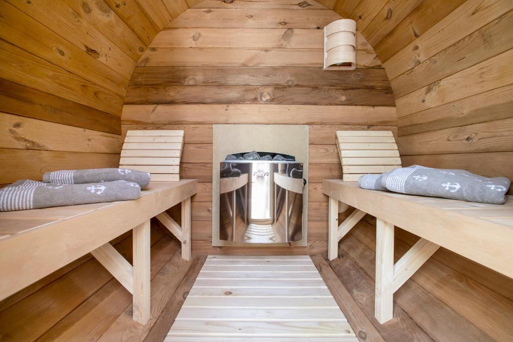 Postel nebo postele na pokoji v ubytování Ferienhaus Schleibengel