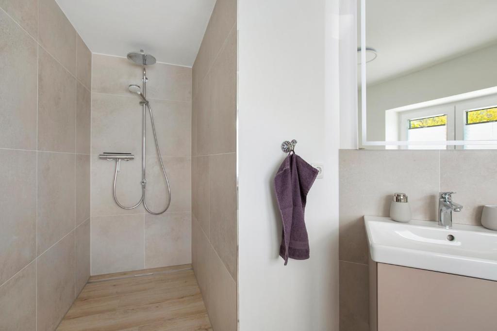 Koupelna v ubytování Ferienhaus Schleibengel