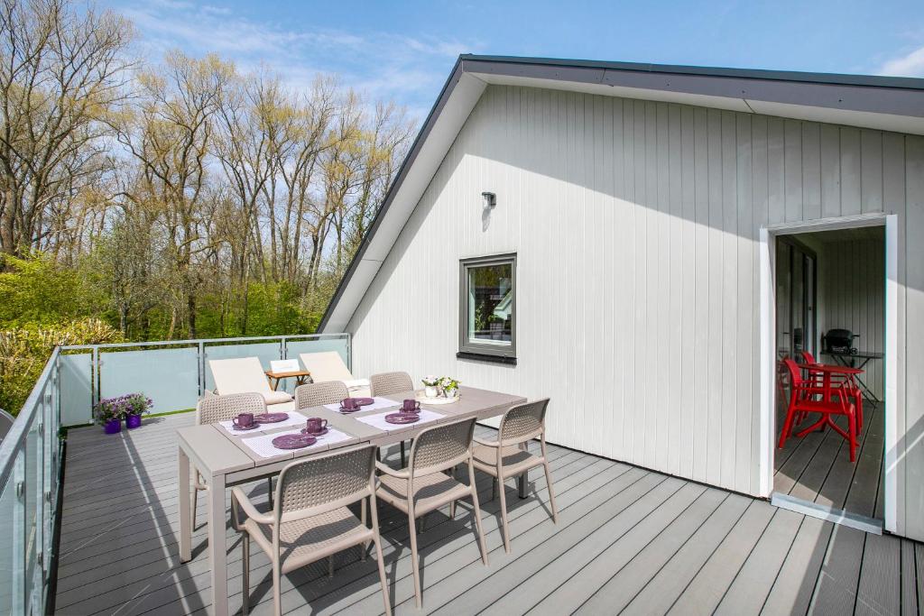 Balkón nebo terasa v ubytování Ferienhaus Schleibengel