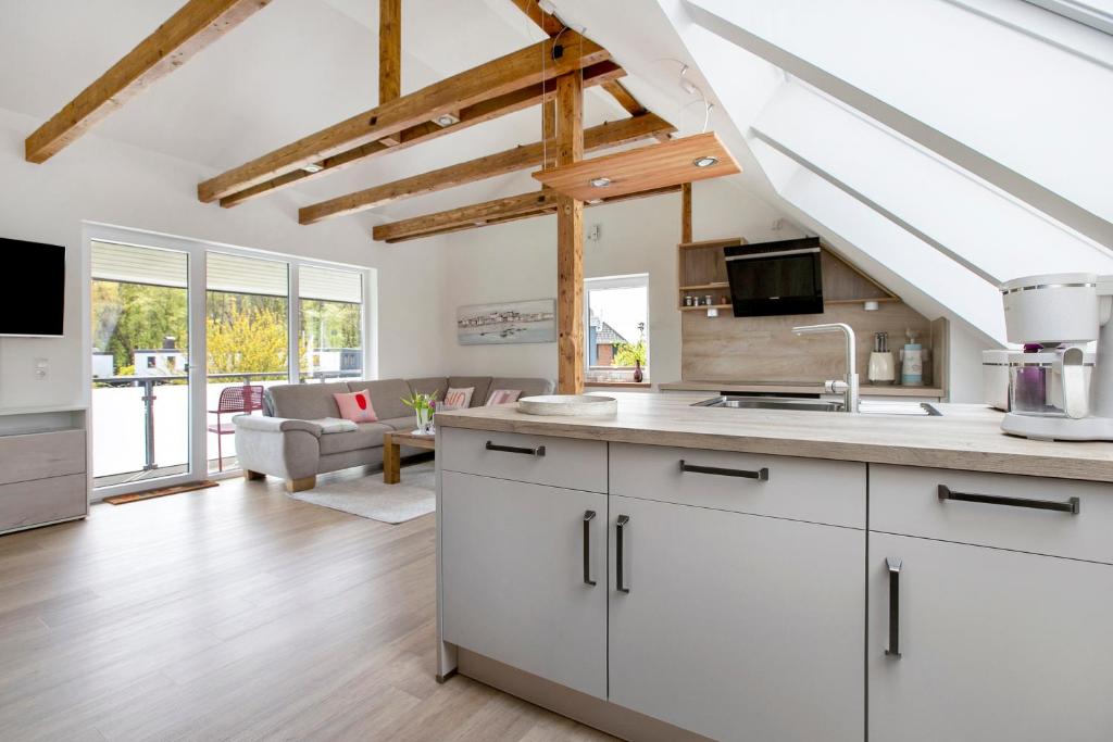 Kuchyň nebo kuchyňský kout v ubytování Ferienhaus Schleibengel