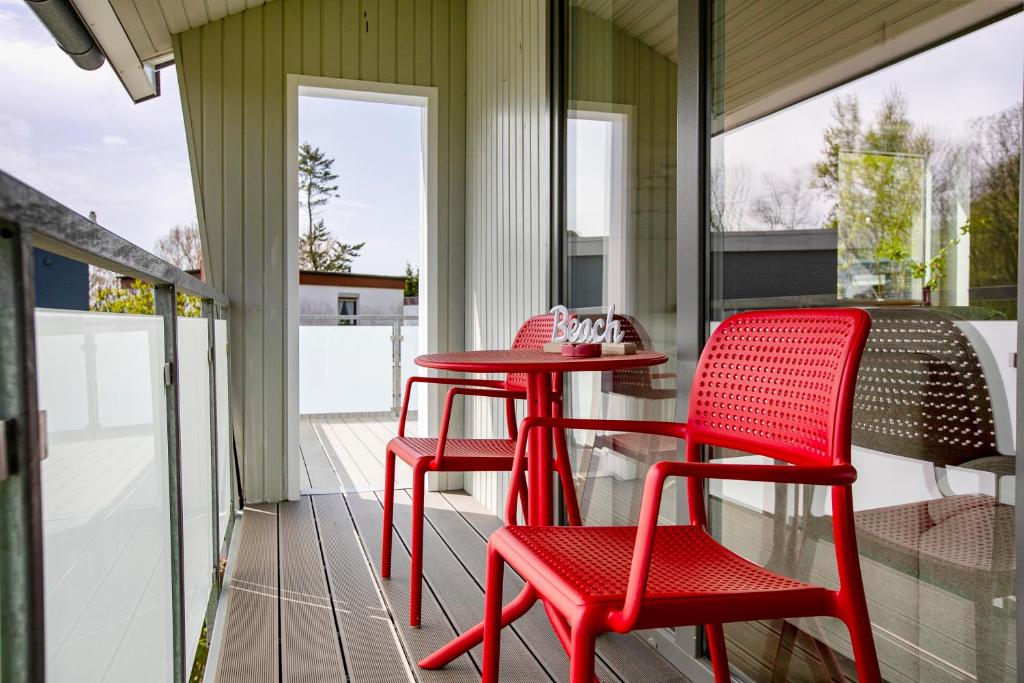 Balkón nebo terasa v ubytování Ferienhaus Schleibengel