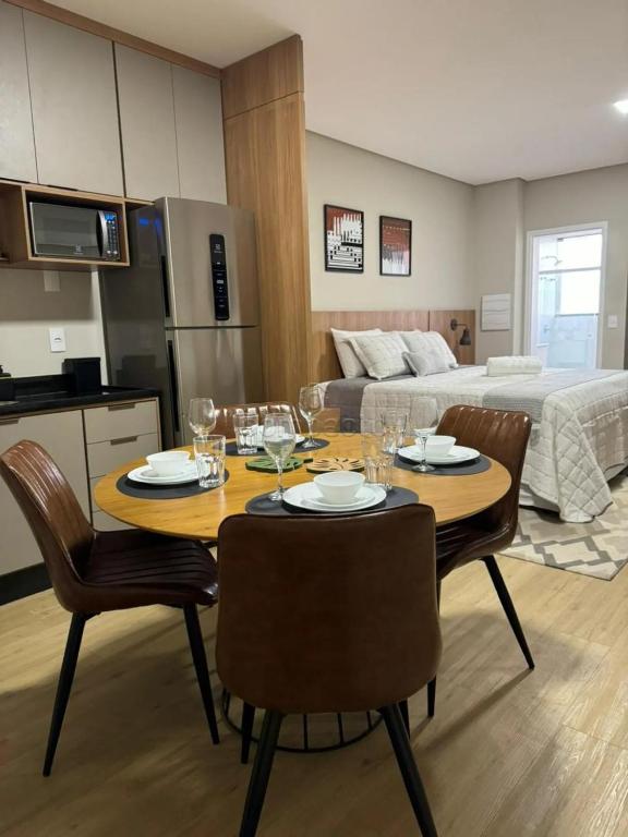 Kuchyň nebo kuchyňský kout v ubytování Flat & Lounge SQUARE FARIA LIMA
