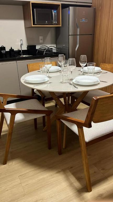 Kuchyň nebo kuchyňský kout v ubytování Flat & Lounge SQUARE FARIA LIMA