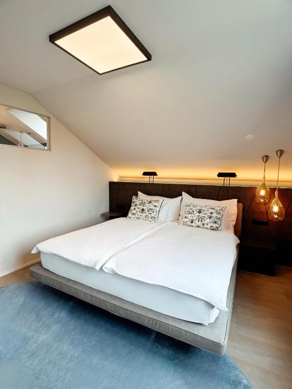 Postel nebo postele na pokoji v ubytování Boutique Hotel Sonne Seuzach