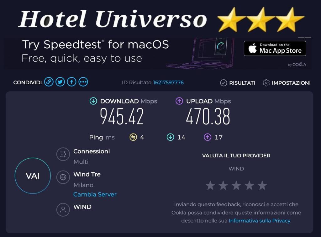 Certifikát, ocenenie alebo iný dokument vystavený v ubytovaní Hotel Universo