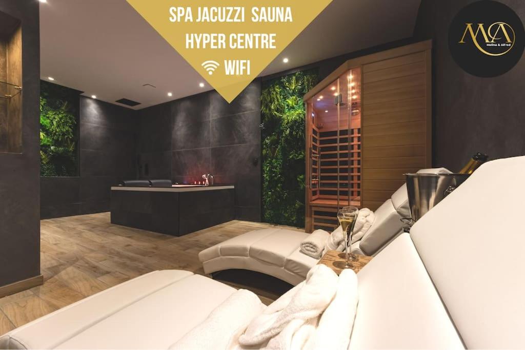 Χώρος καθιστικού στο Le SPA & Cocon - Jacuzzi - Sauna - Clim - Melina&Alfred
