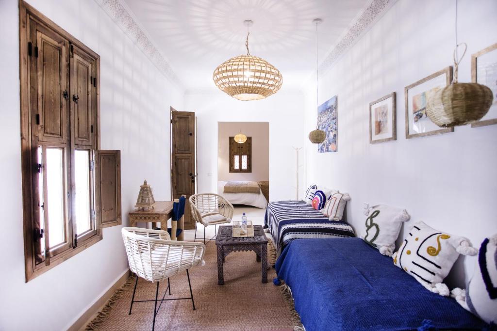 Posezení v ubytování Riad Bab Aljana