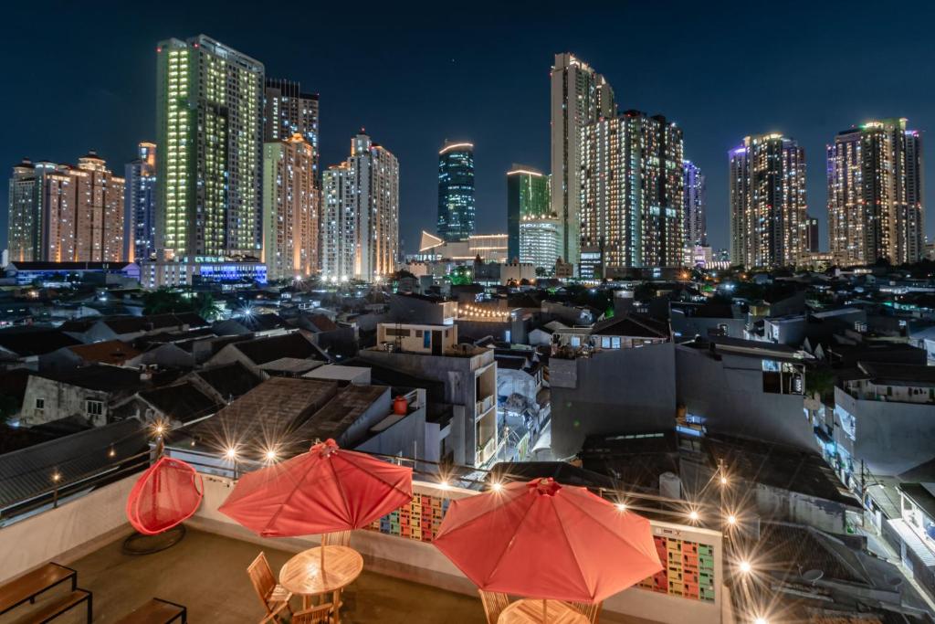 Nespecifikovaný výhled na destinaci Jakarta nebo výhled na město při pohledu z hotelu