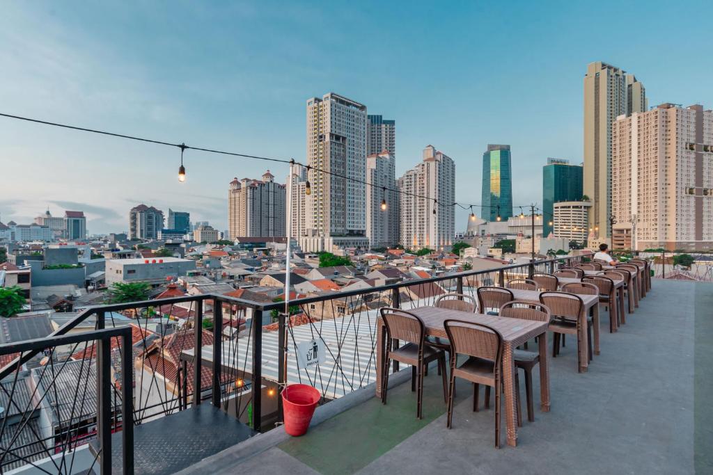 Nespecifikovaný výhled na destinaci Jakarta nebo výhled na město při pohledu z hotelu