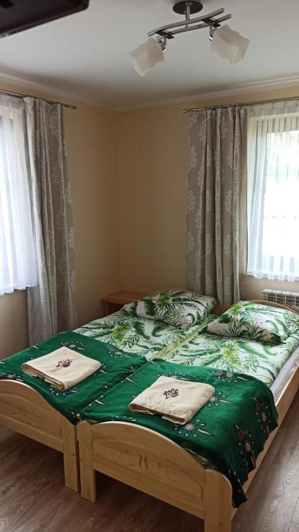 Postel nebo postele na pokoji v ubytování Pokoje u Basi