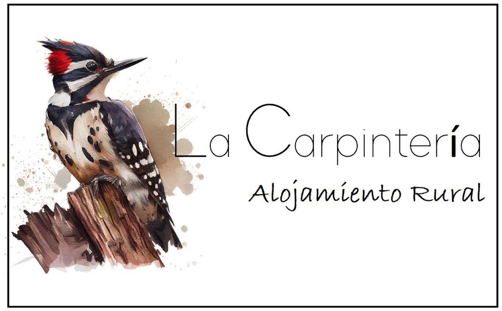 ein Aquarell eines Vogels, der auf einem Stumpf sitzt in der Unterkunft “La Carpintería” in Prado del Rey