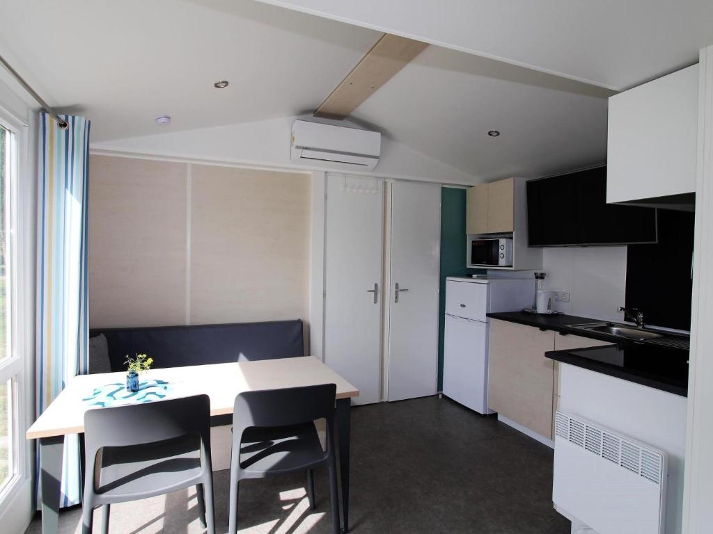 Kuchyň nebo kuchyňský kout v ubytování Mobile Home an der Drau