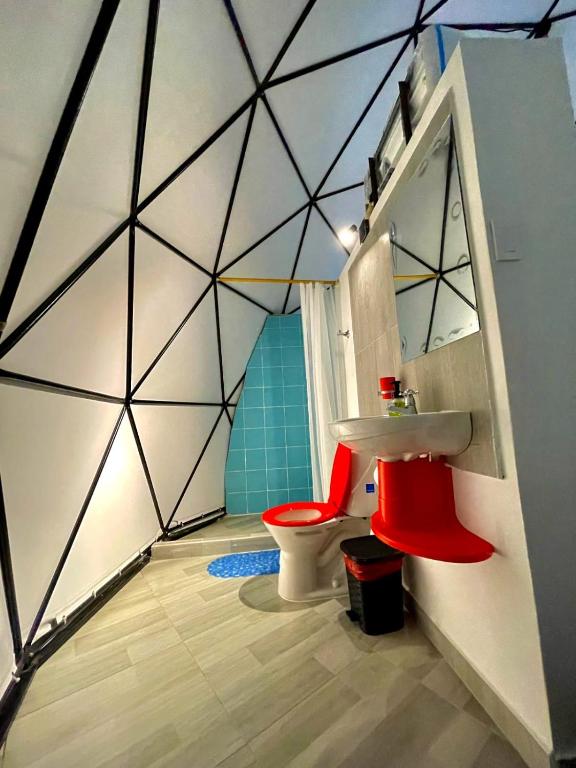 Koupelna v ubytování Eco Cabañas Montana