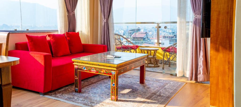 Posezení v ubytování Hotel Yakroo Manang