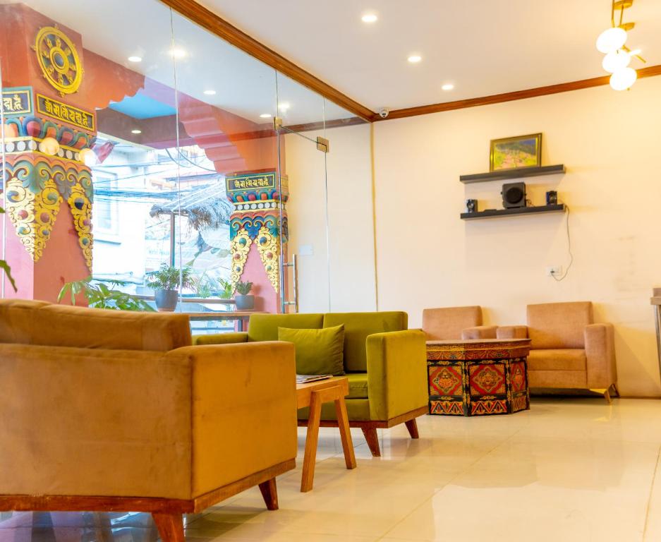 Posezení v ubytování Hotel Yakroo Manang