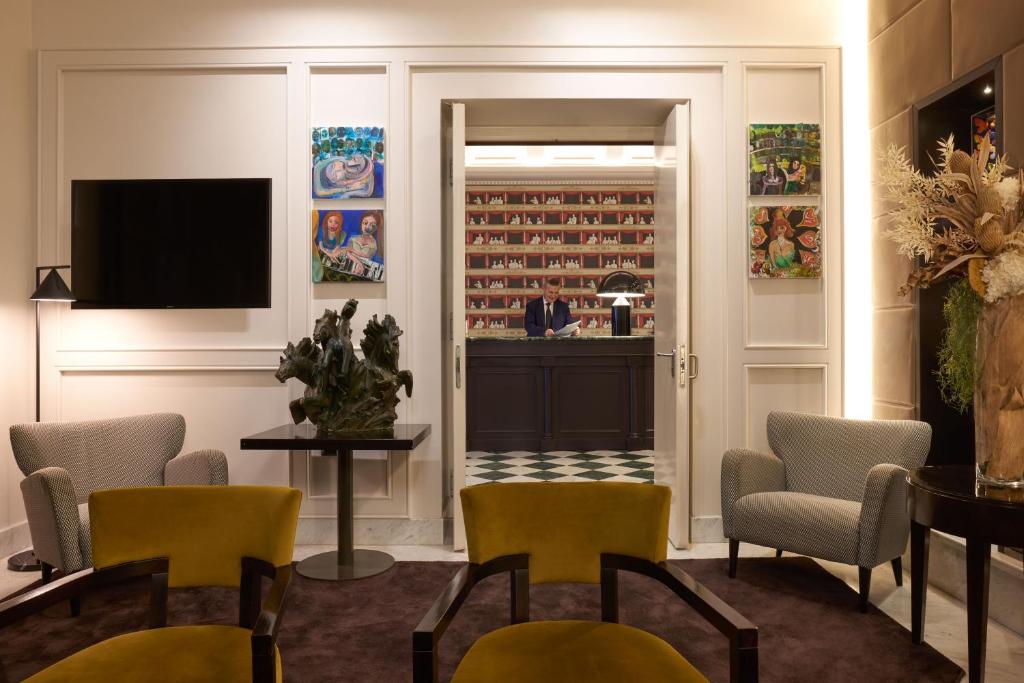 TV a/nebo společenská místnost v ubytování Hotel Mascagni